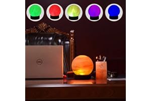 NatureBoost Himalayan Pink Salt USB Lamp, Multicolored Unique Gift Idea… (Round)