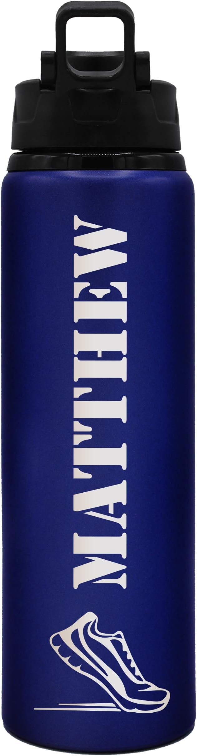 Custom Engraved Kids 25 oz Aluminum Sports Water Bottle - Personalized and Monogrammed (Blue)