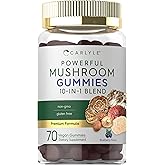 Carlyle Mushroom Supplement Gummies | 70 Vegan Gummies | 10-in-1 Blend | Non-GMO, and Gluten Free