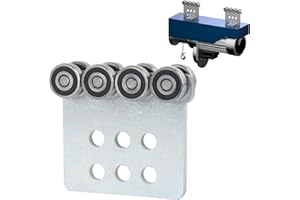 FUPEROO Unistrut Trolley-Wheel Trolley Assembly.Top has Room for 7MM mounting Screws.for 1-5/8" Wide and All 1-5/8" or Taller Strut Channel (Six Hole 8 Wheel Trolley Assembly 1pcs)