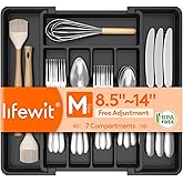 Lifewit Expandable Silverware Organizer, Plastic Utensil Tray for Kitchen Drawer, BPA Free Flatware Cutlery Holder, Space-Sav