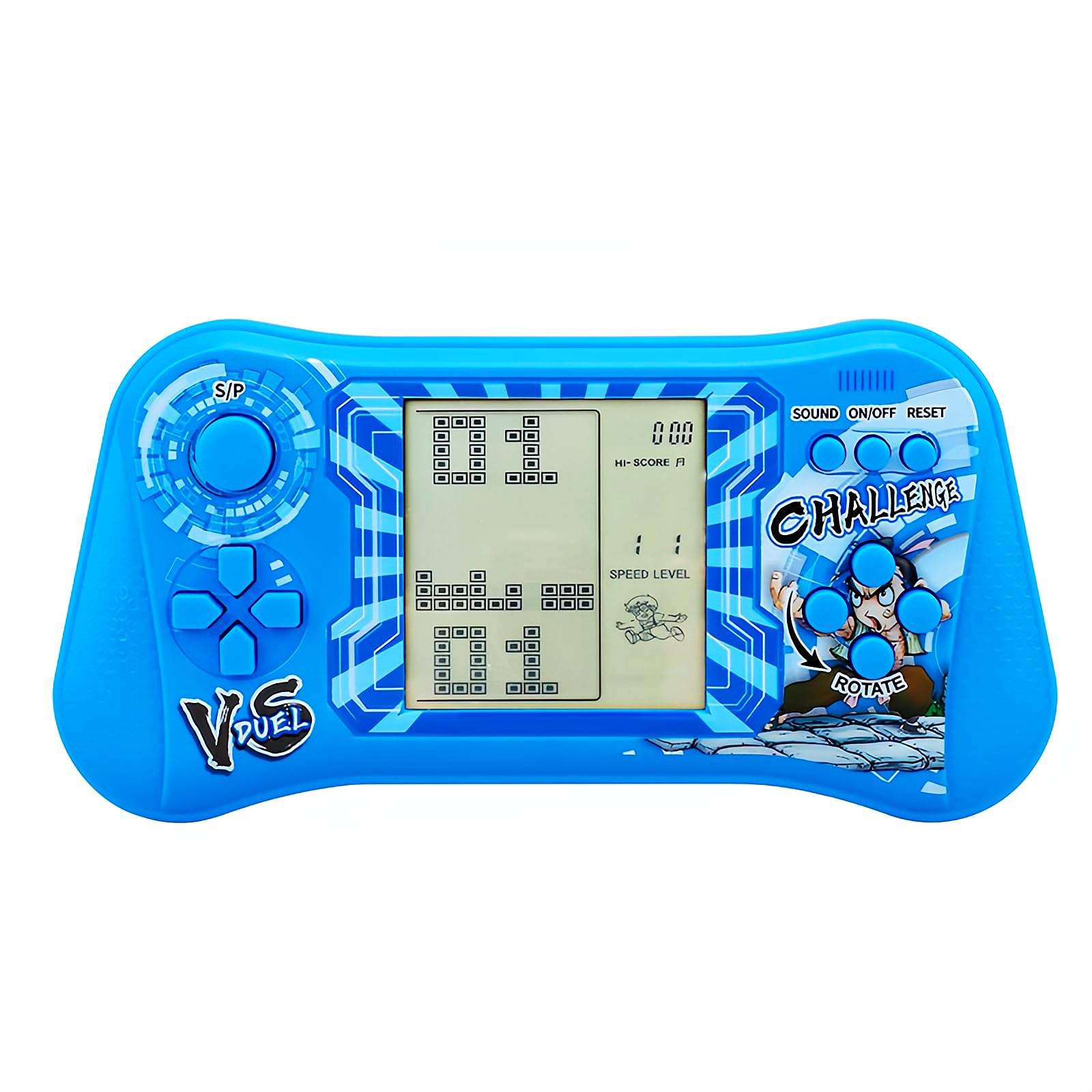 TAQY Joystick Block Game Console 999 in 1 Games Brick Game/Racing/Tank Battle Retro Game Console Pocket Console 70/80/90s Memories Developmental Toys Handheld Gaming Device Children's Gifts (Blue)