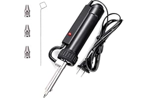KERBIY Electric Solder Sucker Vacuum,Automatic Desoldering Gun,Portable Desoldering Iron Tool AC 110V 30W with 3 Soldering Suction Tips,Electric Desoldering Pump Repair Solder Removal Tool (Size:US Plug)
