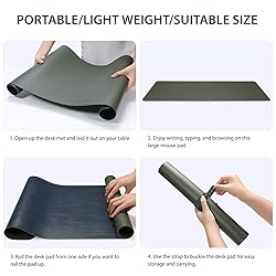 AFRITEE Desk Pad Protector Mat - Dual Side PU