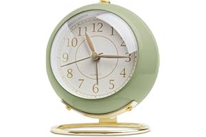 SHISEDECO Small Tableclocks Classic Non-Ticking Tabletop Alarm Clock with Backlight, Battery Operated Astronaut Deskclock wit