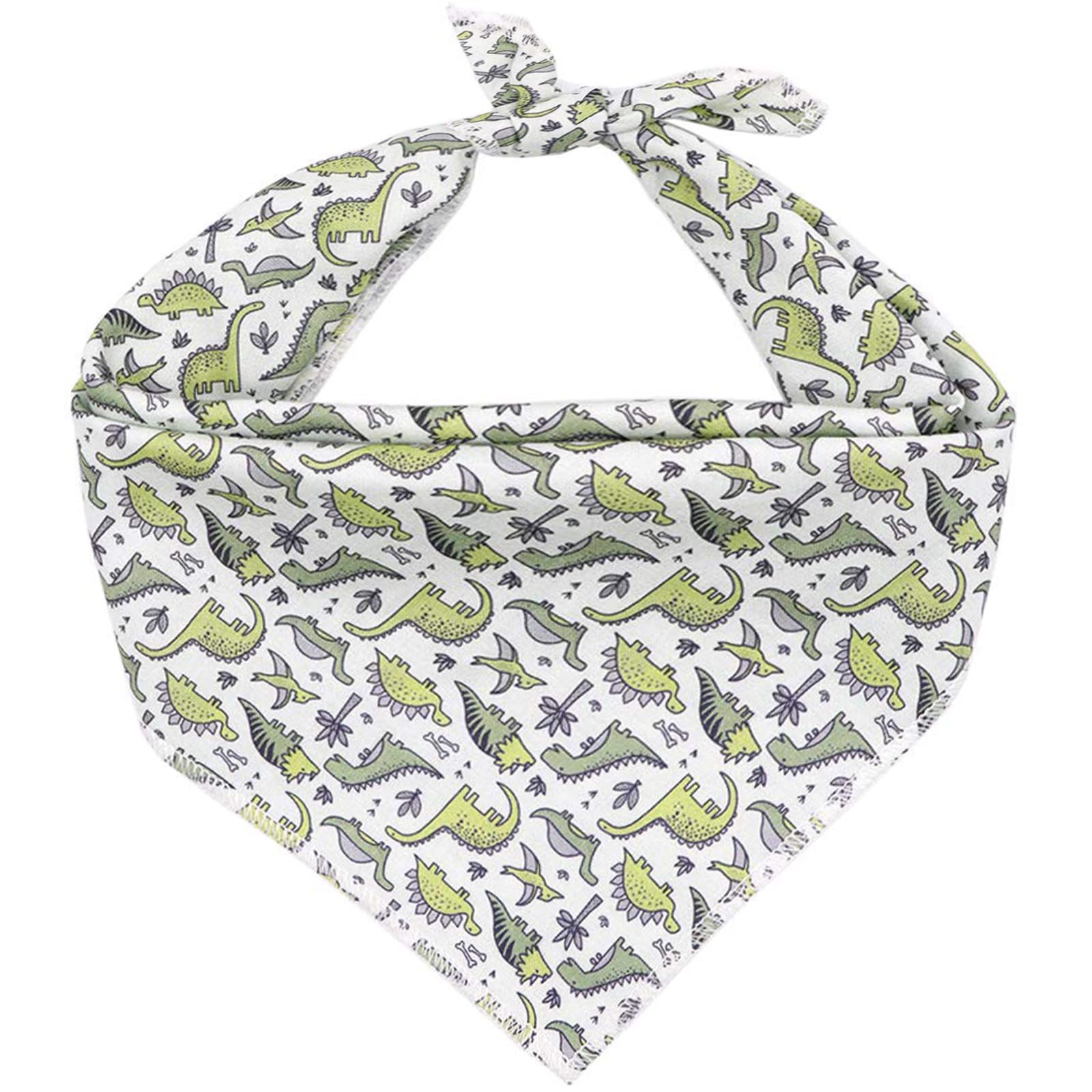 ARING PET Dog Bandana, Cotton Dinosaur Dog Scarf Kerchief, Boy and Girl Dog Bandanas Cute Triangle Bibs for Small to Large Dogs and Cats