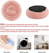 Nepfaivy Calming Donut Bed for Dogs Cats 15.75in Pink Non-Slip Washable view 6
