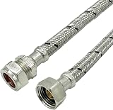 Reeds 2x 15mm x 1/2in Flexi 300mm Braided Tap Inlet Connector WRAS view 2