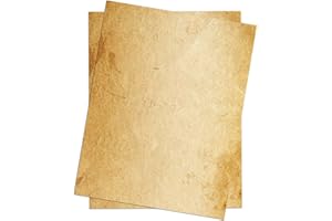TIANKOOL Loose Leaf Paper, Stationery Writing Paper, Vintage Antique Letterhead Paper 8.5" x 11",50 Sheets, A4 Unpunched Refills Paper for Ring Binder/Discbound, Decorative Printer Paper