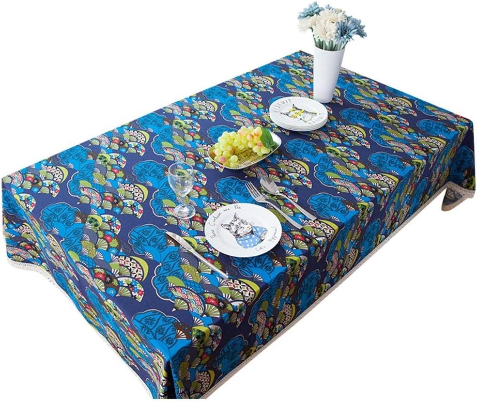 RUNWEI Cotton Linen Rectangular Tablecloth Japanese Style