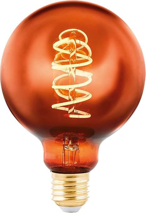 EGLO LED E27 Lampe dimmbar, Vintage Glühbirne kupfer, Spiral LED Globe