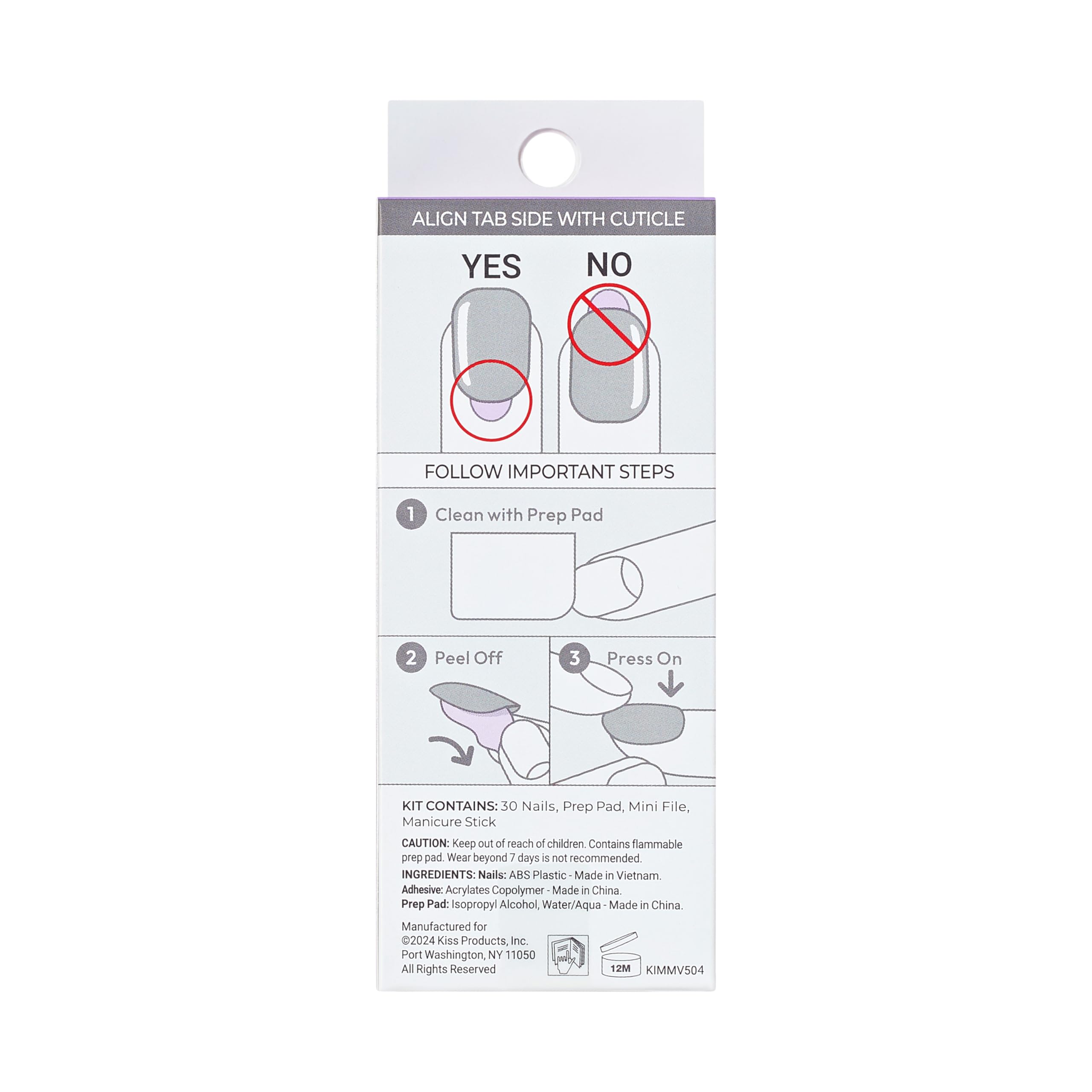 KISS imPRESS No Glue Press-On Nails, French, 'Fearless', Light Neutral + White Tip French, Medium Size, Almond Shape, Includes 30 Nails, Prep Pad, Instructions Sheet, 1 Manicure Stick, 1 Mini File - Image 9