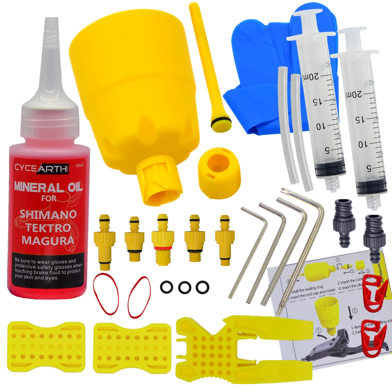 CYCEARTH Bicycle Bleed Kit for TEKTRO TRP Hydraulic Brakes 60ml