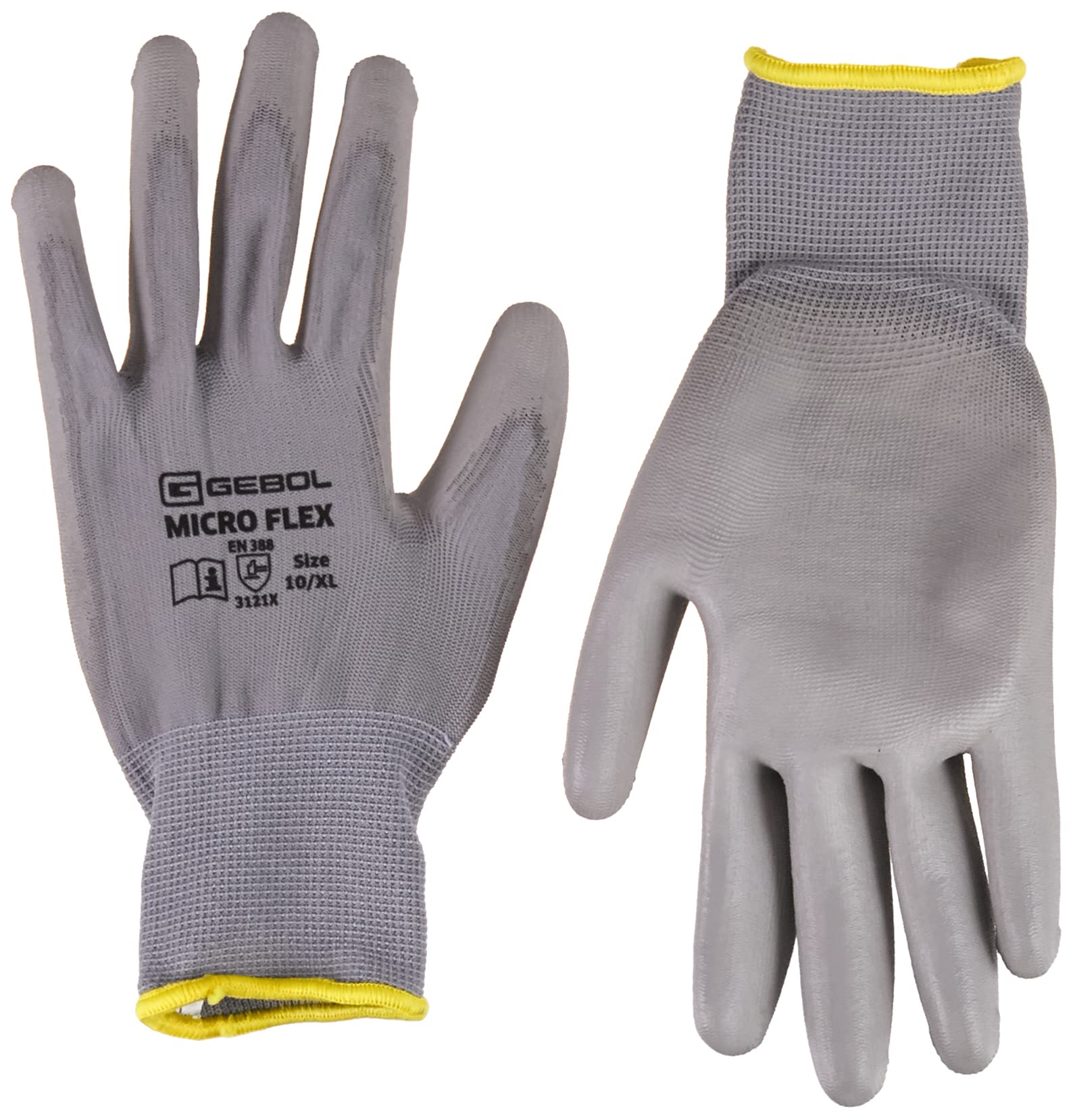 Gebol 709246 Work Gloves "Micro Flex" Size 12 Grey