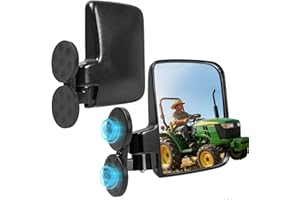VOUTRAK Universal Magnetic Tractor Mirror, VOUTRAK 114lbs Magnetic Side Mirror Tractor with 6 Magnets, 180° Adjustable Convex