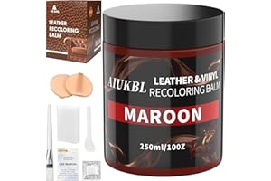 AIUKBL Leather Recoloring Balm, Leather Color Restorer, Leather Restorer for Couches, Leather Scratch Remover, Leather Scratch Repair, Leather Repair Kit for Furniture, Leather Dye (Maroon)