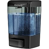 SVAVO Wall Mounted Soap Dispenser Kitchen Bathroom Manual Soap Dispenser Refillable Hand soap Dispenser for Liquid Contianers Shampoo Gel Chamber for Household Commerical 23.7oz (700ml) ABS