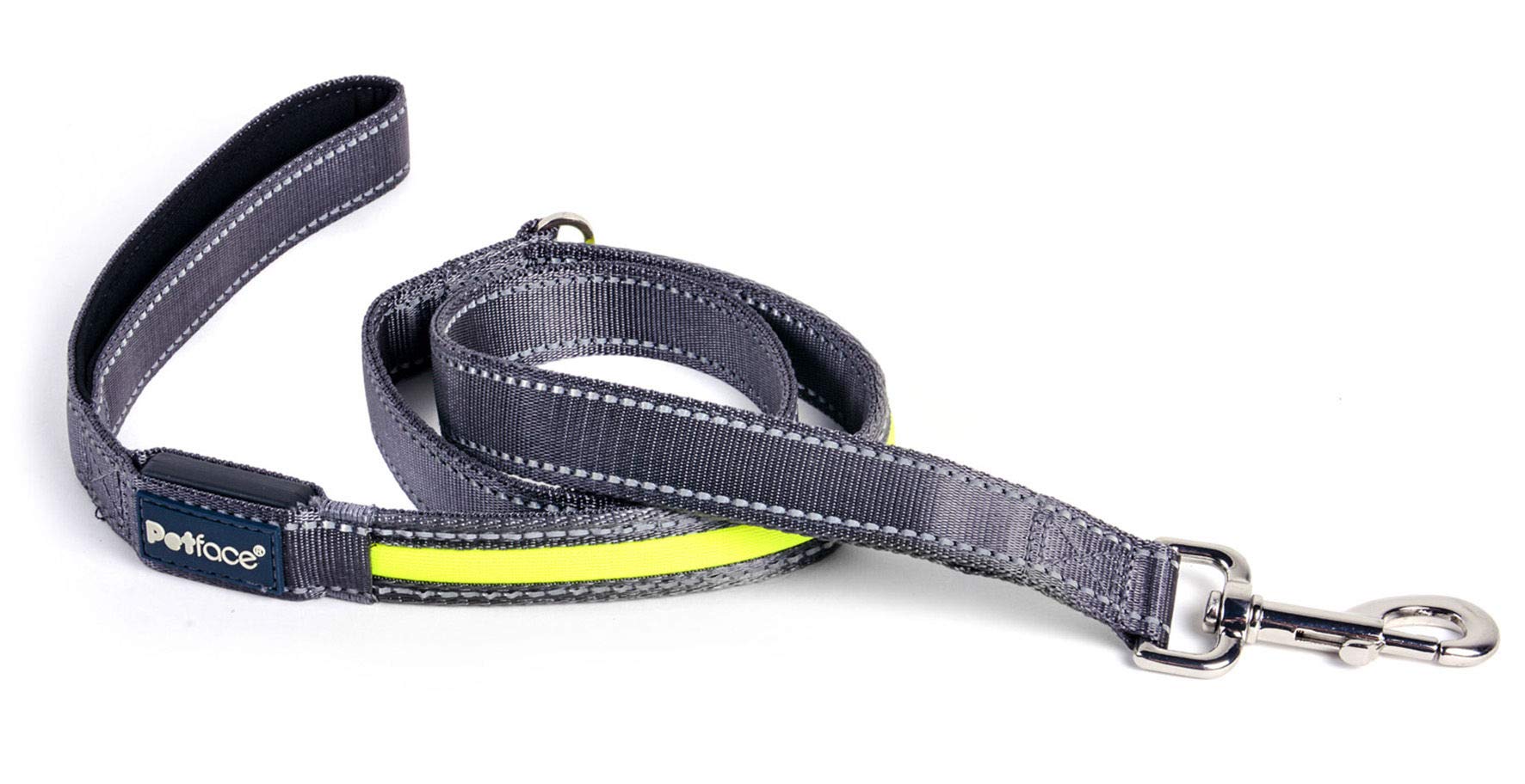 Petface (Outdoor Paws by Petface) Flashing Yellow Reflective Dog Lead, Medium