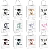 Windyun 120 Pack Small Thank You Paper Gift Bags White Thank You for Being Awesome Gift Bags with Handles for Staff Employee Inspirational Appreciation Gift Business Party 8.27 x 5.91 x 3.15''