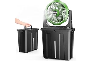 Ausic Portable Misting Fan - 9L Bucket, 10-inch Outdoor Fans for Patios/Camping/Beach/Golf etc., 20000mAh USB Rechargeable Battery Powered Floor Water Cooling Fan, 3 Strong Winds, 3 Spray Mister