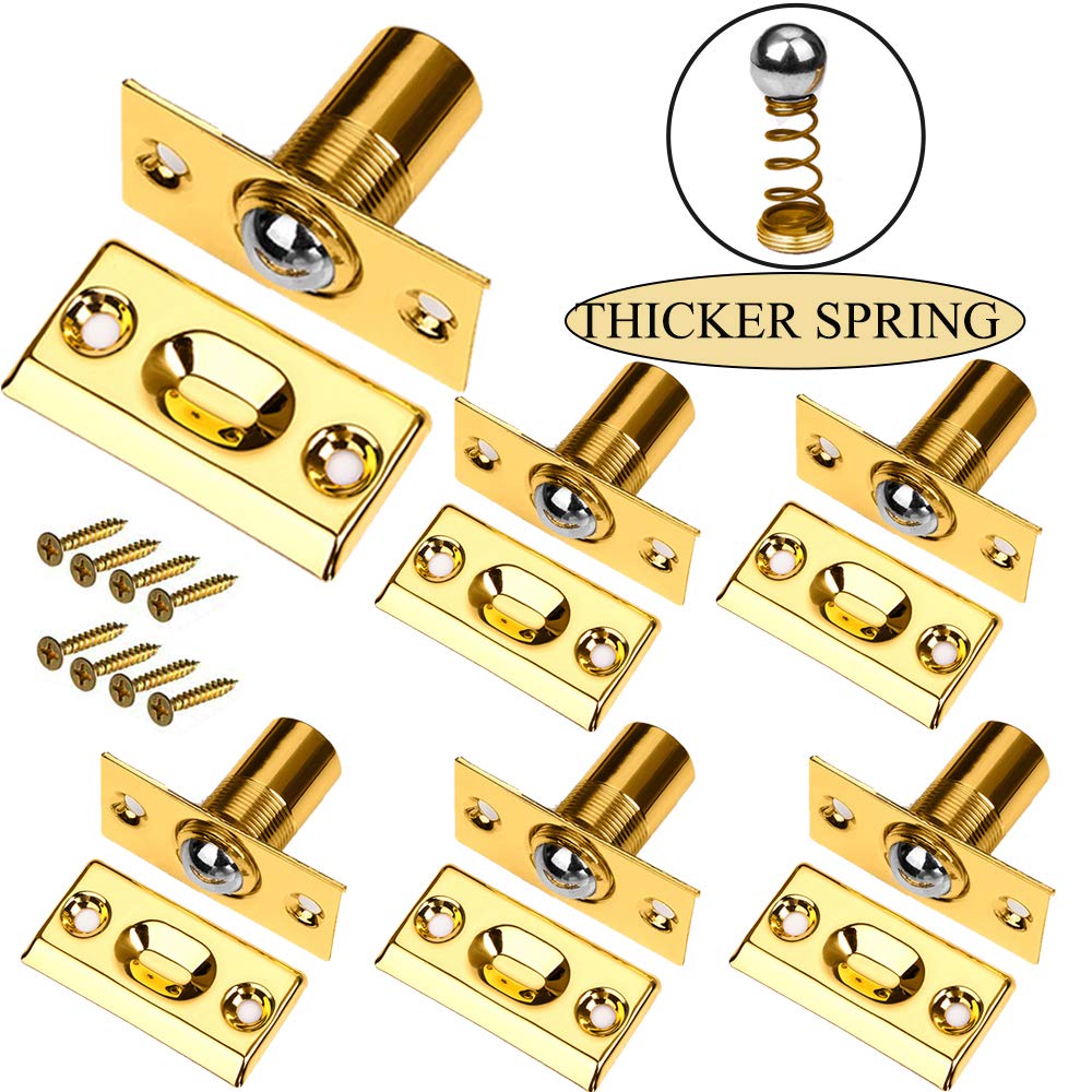 Closet Door Ball Catch Jiayi 6 Pack French Door Catch Ball Latches Hardware Brushed Nickel Adjustable Spring Cabinet Latch Strong Door Catches for Pantry Door Latch Invisible Cupboard Closure