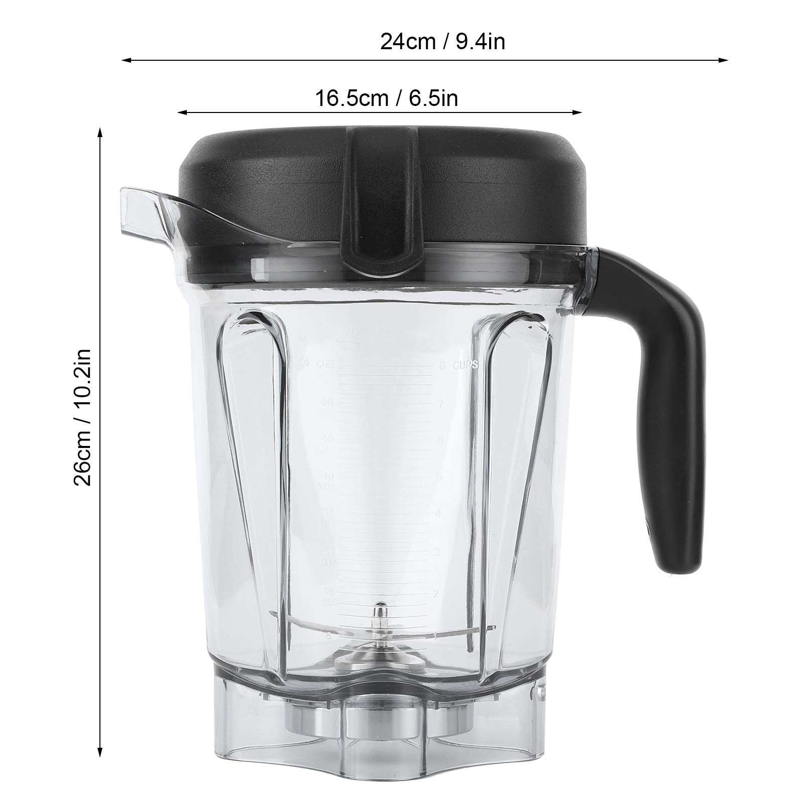 Blender Container, 2L Transparent Food Blender Container With Blade Lid Replacement Accessories Fit for Vitamix Container 64oz, Compatible for G‑Series Machines, Fit for Vitamix 5300