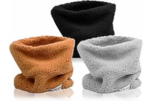 3 Pcs Kids Scarf Winter Fleece Warm Boys Girls Round Scarves Windproof Neck Warmer Face Cover Mask Fuzzy Soft Neck Warmer