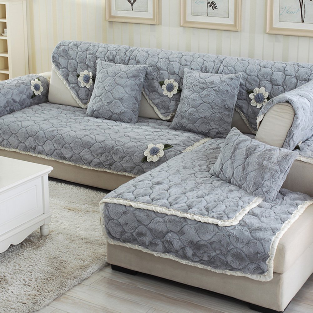 Amazon Com Diy Floral Plush Sofa Cover Anti Wrinkling Machine