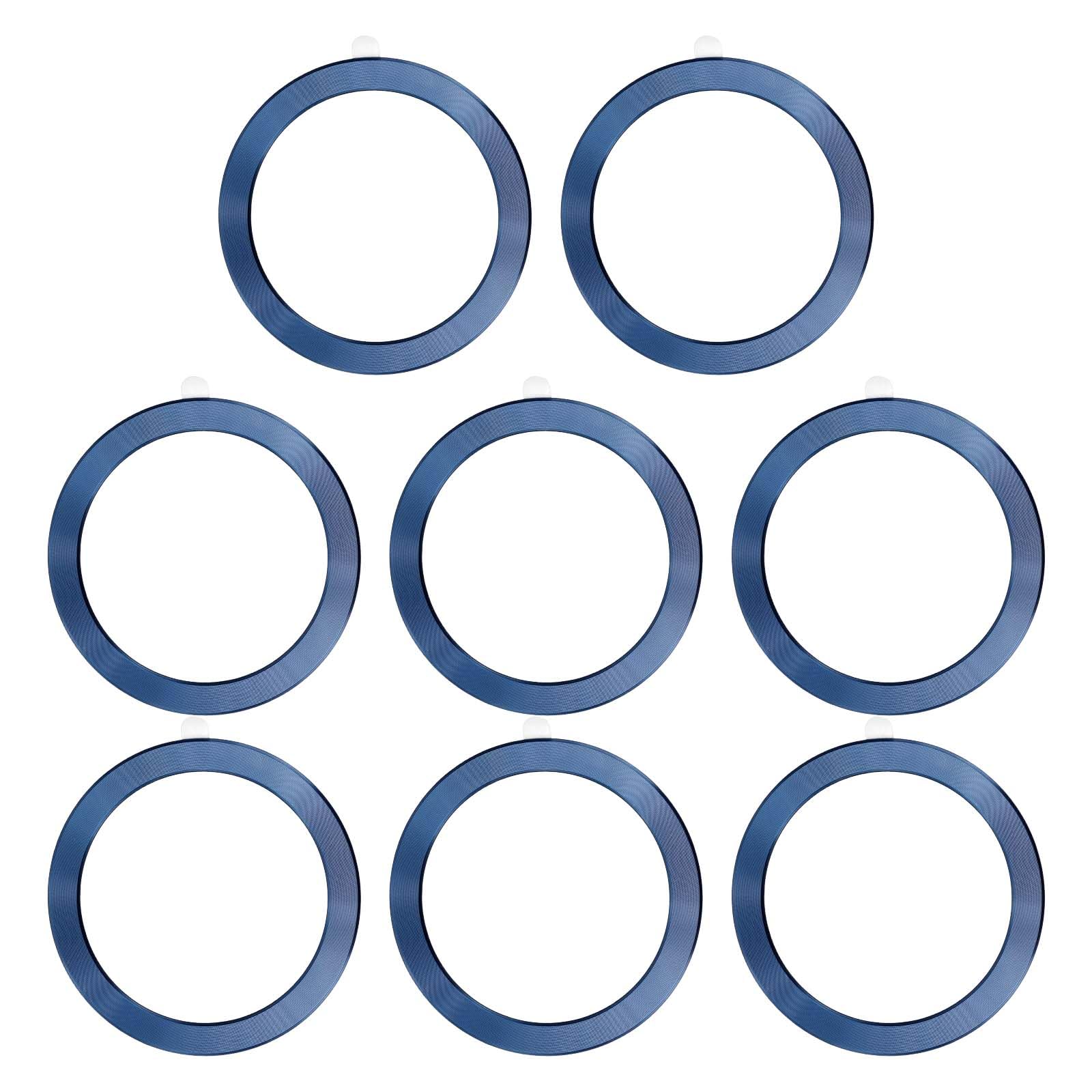 Photo 1 of PATIKIL Universal CD Stripe Magnetic Adapter Ring, 8 Pcs Ultra-Thin Sticker Ring Adhesive Nickel-Iron Alloy for Phone Cases Holder Wireless Charging Car Mount Kit, Blue