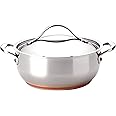 Anolon Nouvelle Stainless Steel Frying Pan/ Fry Pan/ Saute Pan/ Chefpan with Lid - 4 Quart, Silver