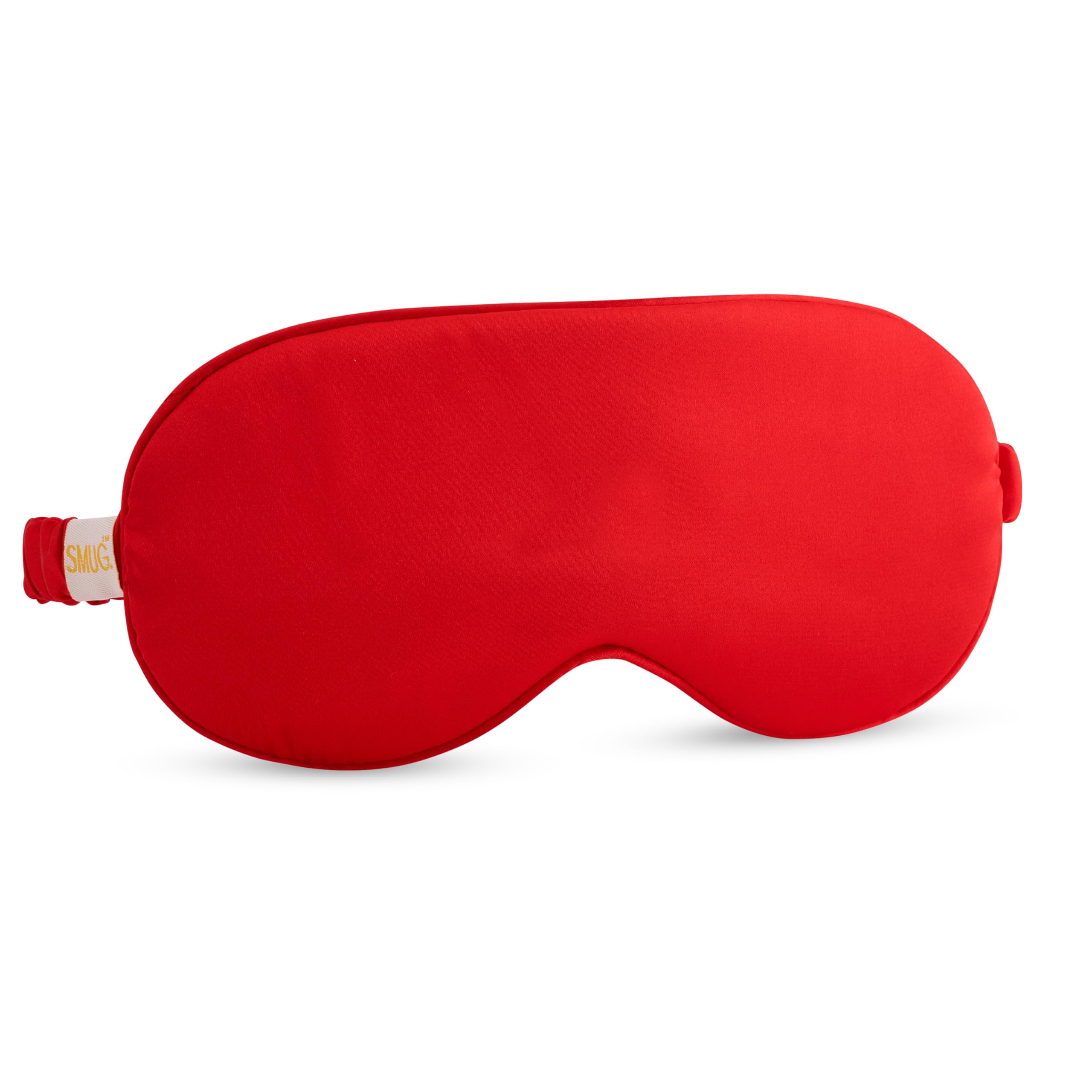 SMUG Satin Sleep Mask - Sleep Aid for Women & Men for Sleeping & Travel - Silky Soft to Nourish Skin & Reduce Dark Circles - Eye Cover to Block Out Light - Red