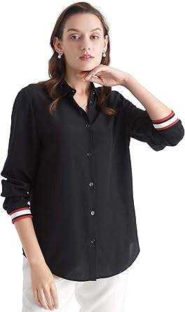 black silk dress shirt womens
