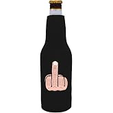 Middle Finger Beer Bottle Coolie (Black, 2 Pack)