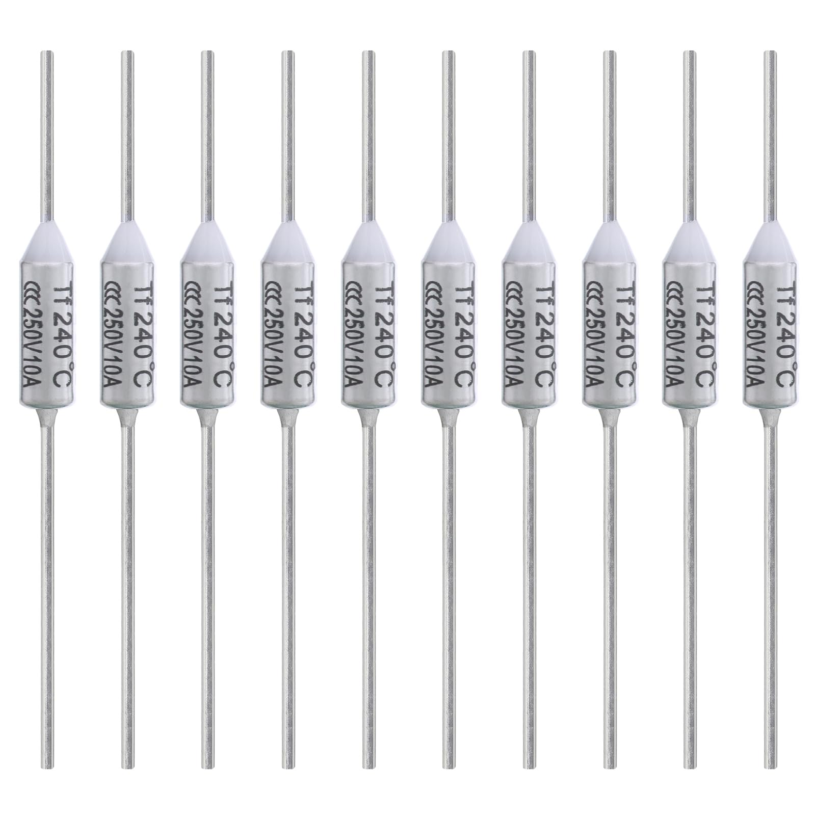 ALLECIN 10PCS Thermal Fuse 240 Degrees Celsius 10A 250V AEC240E Temperature Fuses Cutoffs 10Amp 250Volt 240℃ Fusible