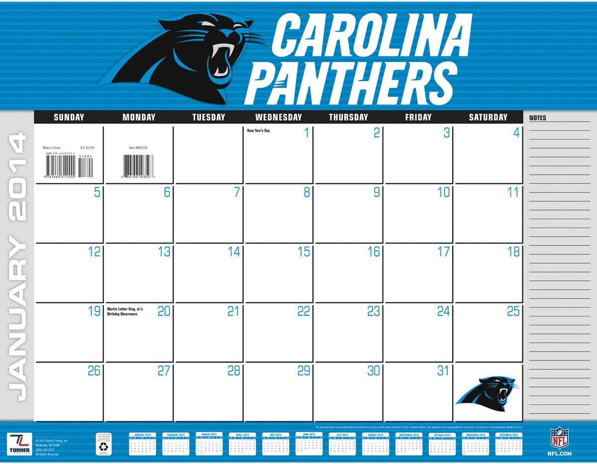 carolina panthers desk calendar