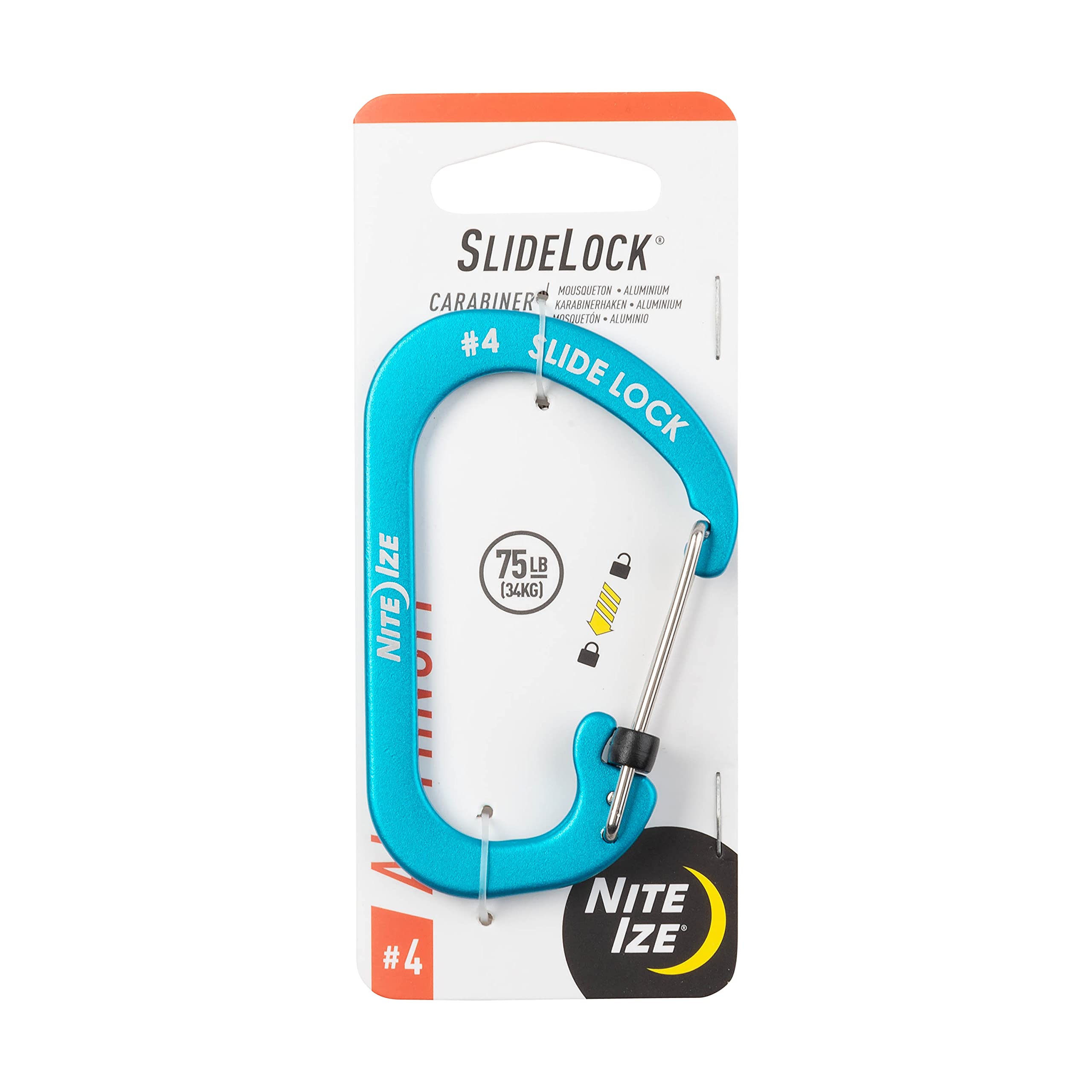 Nite Ize Unisex's Aluminum Carabiner Slidelock, Blue, Size 4