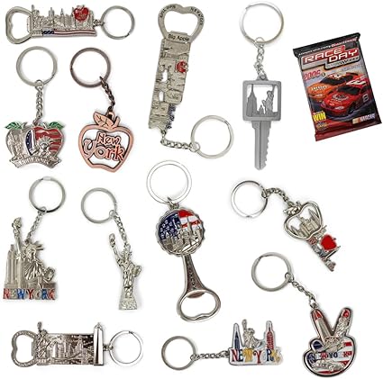 Amazon Co Jp New York Nyc お土産 メタルキーホルダー 12個パック 自由の女神 アメリカ国旗 ワールドトレードセンター エンパイアステートビルディング 栓抜き その他多数 ボーナスレースデイカー ホーム キッチン