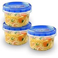 Ziploc, Twist N Loc Food Storage Meal Prep Containers, Small Round, 3 Count