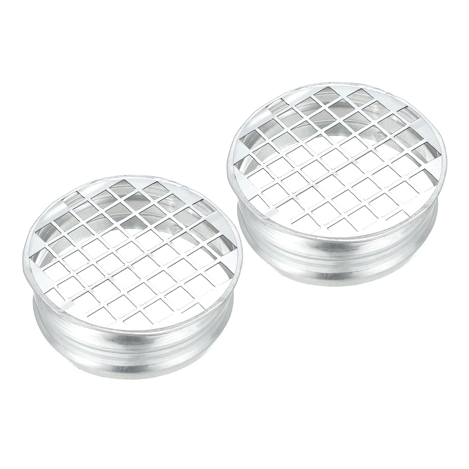 PATIKIL 4 Inch Duct End Cap with Steel Mesh, 2 Pcs Metal Tee Cap Galvanized Steel Round Dry Vent Cover Ducting Sealing Tee Plug for HVAC Systems Indoor and Outdoor Use
