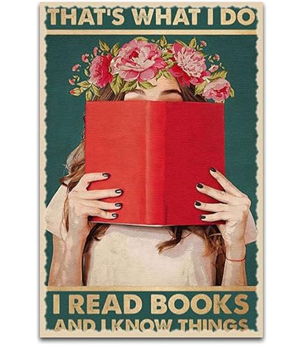 TRITXIY Books Into The Library Vertical Poster, Girl Love Books