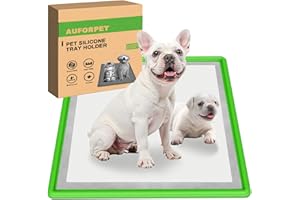 AUFORPET Puppy Pee Pad Holder Tray for Dogs, Thicker Silicone Pet Pee Mat for 22" x 22" Disposable Pads, Reusable, High Edge, Leak-Proof Toilet Mat for Potty, Doggy Baby, Cat, Rabbit Pets