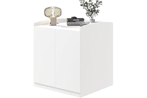 amunrbrek Extra Large Litter Box Enclosure with Cat Scratch Mat - Designed for Self-Cleaning and XXL Litter Boxes (White)