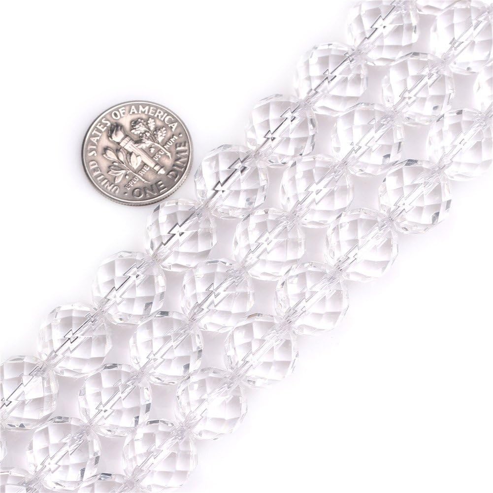 AAA Grade Faceted Natural Clear White Quartz Beads for Jewellery Making 15'' (12MM)