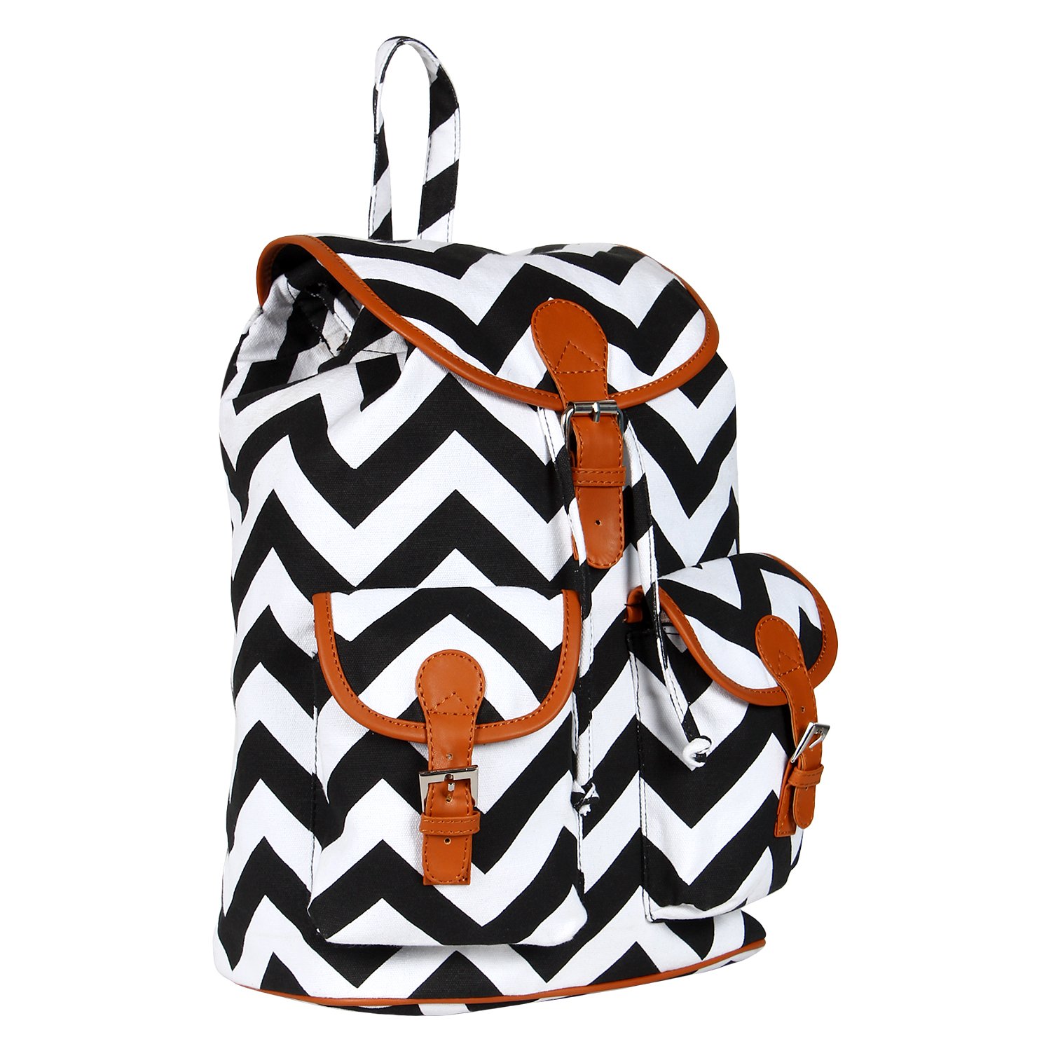 lychee bags women's black, white canvas lacey backpack