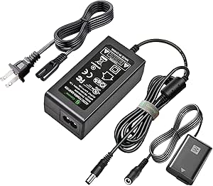 Gonine AC-PW20 AC Adapter ACPW20 Power Supply NP-FW50 Dummy Battery DC Coupler Charger Kit for Sony Alpha A6000 A6100 A6400 A6500 A6300 A5100 A7 A7II A7RII A7SII A7S A7R RX10 II IV NEX Cameras.