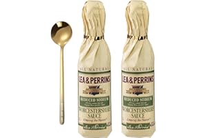 WESTLAKE ART Worcestershire Sauce 10 Fl Oz | Bundled With Golden Ss Spoon - Reduced Sodium, Flavorful Steak Sauce Or Marinade, Garlic Butter Soy Sauce, Versatile Condiments [Pack Of 2]