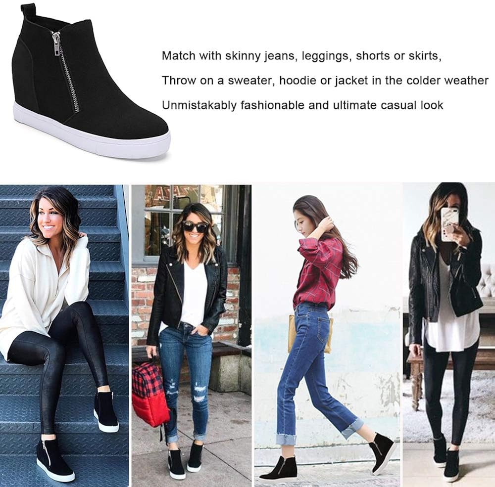  | Athlefit Women's Wedge Sneakers Platform Sneakers | Boots