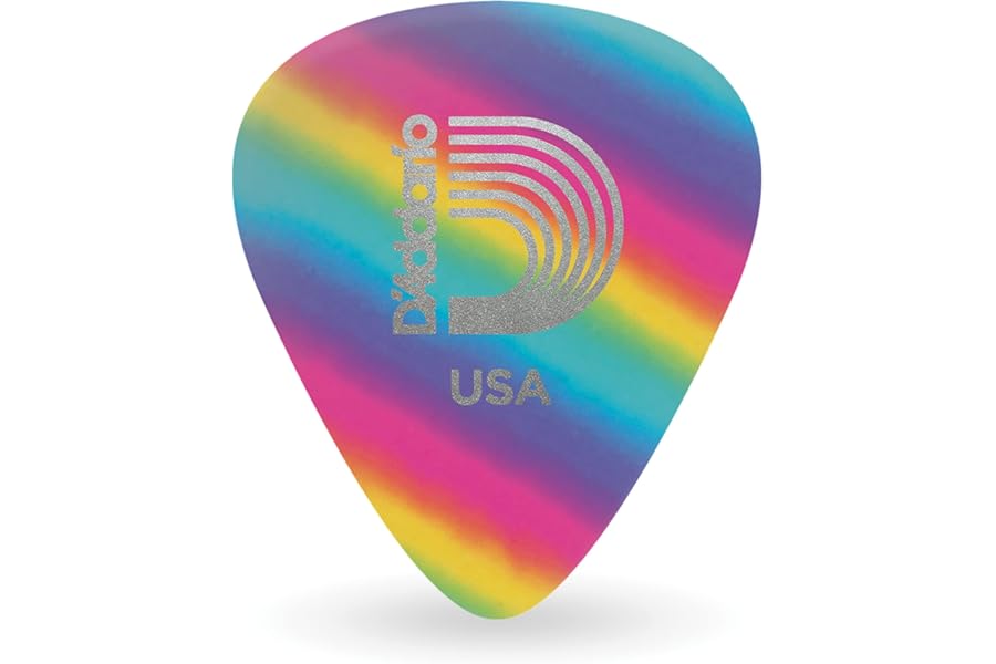 D'Addario Rainbow Celluloid Guitar Picks, Heavy, 10 Pack