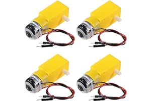 Diann 4pcs TT Motor DC 3-6V Gearbox Motor 200RPM Ratio 1:48 Shaft Motor with 2.54mm Wire for DIY Smart Car Robot