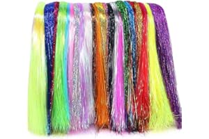 LURELINK-Flashabou-Fly-Tying-Materials-Making-Flies-Jig-Fishing-Lure-Supplies 12&24 Colors Crystal Krystal Flash String Ripple Saltwater Freshwater